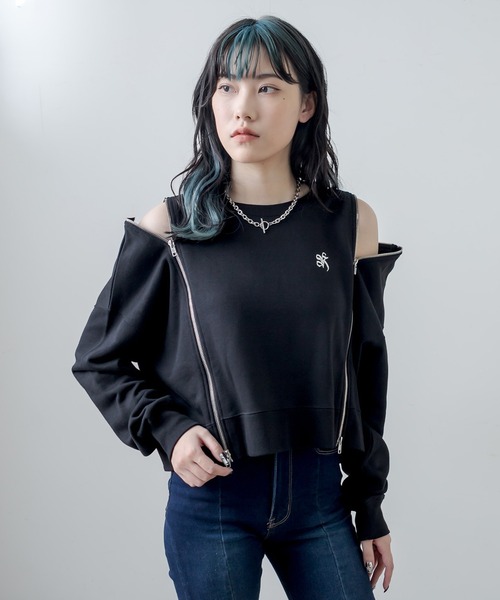 RASVOA(ラスボア)の「ダブルジップトレーナー/スウェット(スウェット・レディース・ブラック/オフホワイト・FREE)」の18枚目の写真