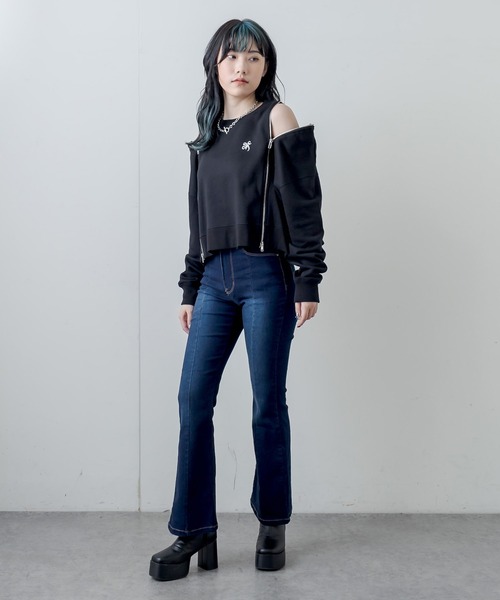 RASVOA(ラスボア)の「ダブルジップトレーナー/スウェット(スウェット・レディース・ブラック/オフホワイト・FREE)」の22枚目の写真