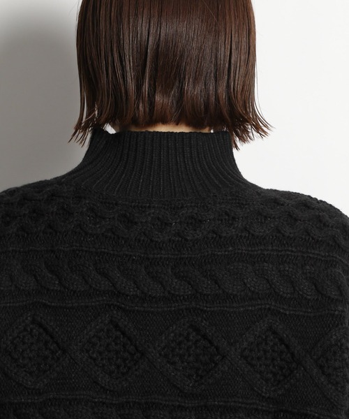 niko and...（ニコアンド）の「洗えるショート丈ケーブルニットプルオーバー（ニット/セーター・レディース・ブラック/グリーン/アイボリー・MEDIUM/LARGE）」の11枚目の写真