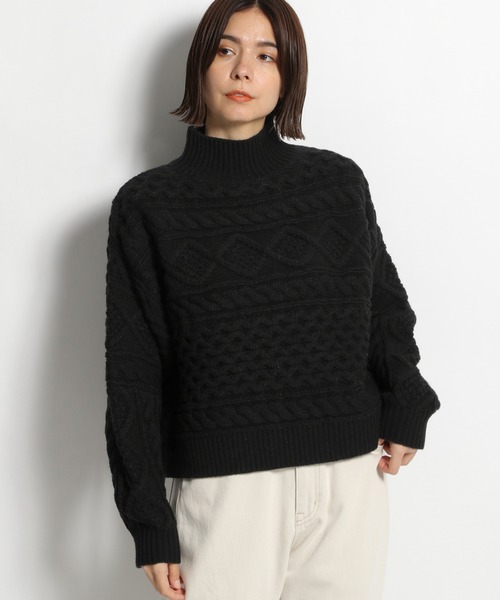 niko and...（ニコアンド）の「洗えるショート丈ケーブルニットプルオーバー（ニット/セーター・レディース・ブラック/グリーン/アイボリー・MEDIUM/LARGE）」の20枚目の写真