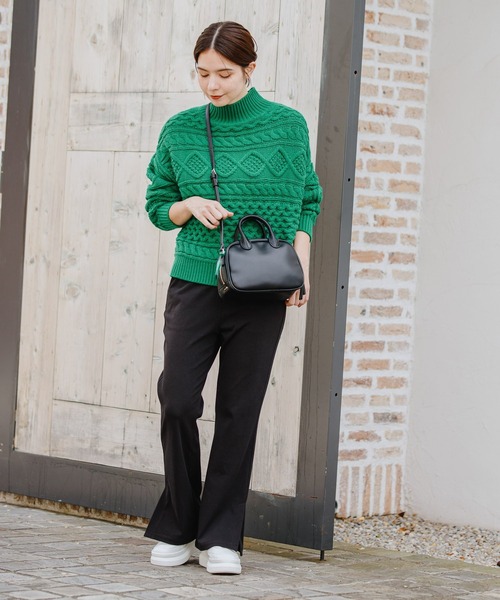 niko and...（ニコアンド）の「洗えるショート丈ケーブルニットプルオーバー（ニット/セーター・レディース・ブラック/グリーン/アイボリー・MEDIUM/LARGE）」の18枚目の写真