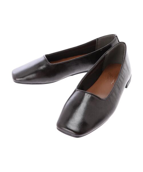 AMERICAN HOLIC（アメリカンホリック）の「ふっくらクッションスクエアフラットシューズ（パンプス・レディース・ブラック/ブラウン・S/M/L）」の6枚目の写真