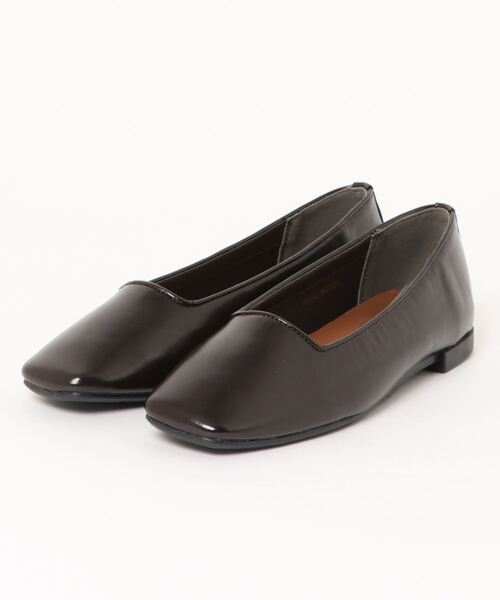 AMERICAN HOLIC（アメリカンホリック）の「ふっくらクッションスクエアフラットシューズ（パンプス・レディース・ブラック/ブラウン・S/M/L）」の4枚目の写真