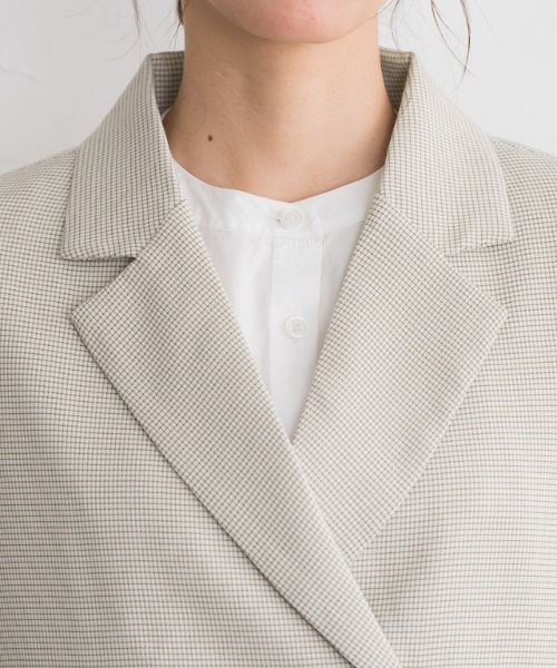 Pierrot（ピエロ）の「チェックダブルジャケット（テーラードジャケット・レディース・ベージュ/アイボリー・M/L）」の22枚目の写真
