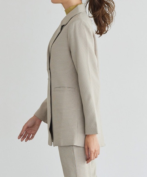 Pierrot（ピエロ）の「チェックダブルジャケット（テーラードジャケット・レディース・ベージュ/アイボリー・M/L）」の19枚目の写真