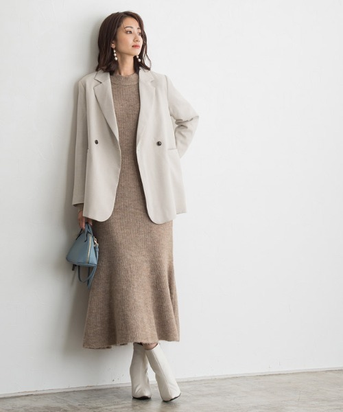 Pierrot（ピエロ）の「チェックダブルジャケット（テーラードジャケット・レディース・ベージュ/アイボリー・M/L）」の15枚目の写真