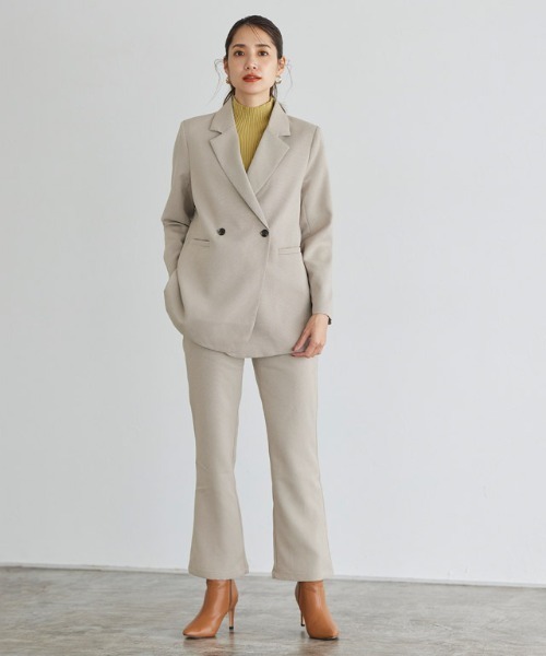 Pierrot（ピエロ）の「チェックダブルジャケット（テーラードジャケット・レディース・ベージュ/アイボリー・M/L）」の7枚目の写真