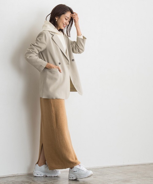 Pierrot（ピエロ）の「チェックダブルジャケット（テーラードジャケット・レディース・ベージュ/アイボリー・M/L）」の10枚目の写真