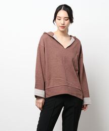 Samansa Mos2 | セーラーカラー見え裏毛パーカー(パーカー)