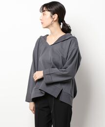 Samansa Mos2 | セーラーカラー見え裏毛パーカー(パーカー)