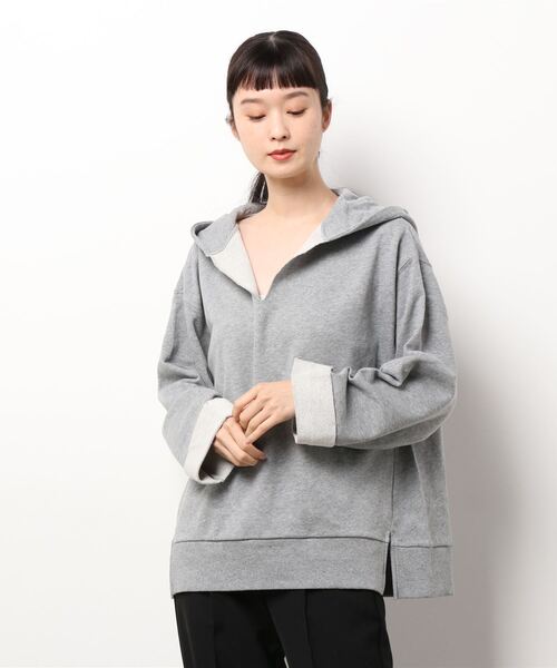 Samansa Mos2(サマンサ モスモス)の「セーラーカラー見え裏毛パーカー(パーカー・レディース・ブラウン/グレー/チャコール/キナリ・フリ-)」の8枚目の写真
