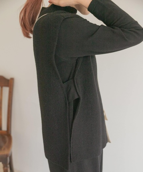 ITEMS URBANRESEARCH（アイテムズ アーバンリサーチ）の「ベストセットニットワンピース（ワンピース・レディース・スミクロ/ブルー/ベージュ・FREE）」の12枚目の写真