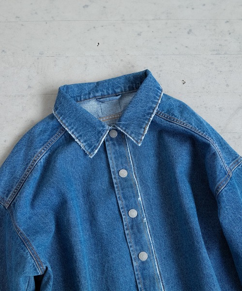 オーバーサイズデニムシャツ（デニムジャケット）｜PICHI（ピイチ）の