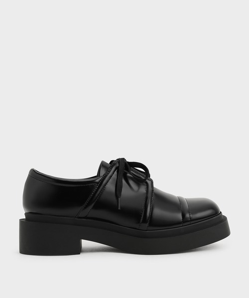CHARLES & KEITH（チャールズ & キース）の「レースアップ チャンキーブローグ / Lace-Up Chunky Brogues（ドレスシューズ・レディース・ブラック/ダークブラウン・22.5cm/23cm/23.5cm/24.5cm/25cm/25.5cm）」の2枚目の写真