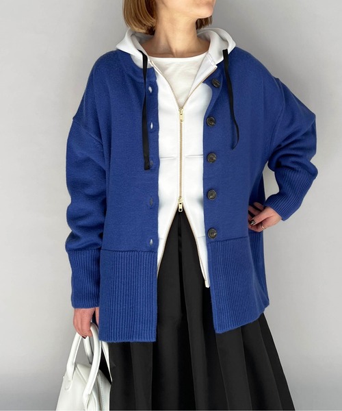 PICCIN（ピッチン）の「ローゲージクルーネックカーディガン（カーディガン/ボレロ・レディース・オフホワイト/グレイッシュベージュ/ブルー・M）」の15枚目の写真