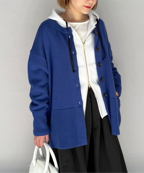 PICCIN（ピッチン）の「ローゲージクルーネックカーディガン（カーディガン/ボレロ・レディース・オフホワイト/グレイッシュベージュ/ブルー・M）」の16枚目の写真