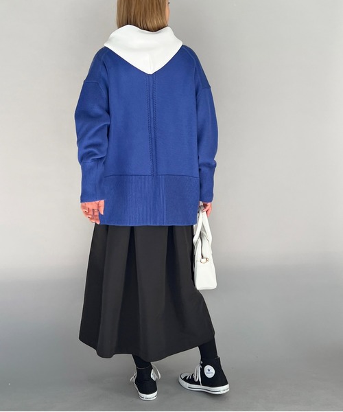 PICCIN（ピッチン）の「ローゲージクルーネックカーディガン（カーディガン/ボレロ・レディース・オフホワイト/グレイッシュベージュ/ブルー・M）」の21枚目の写真