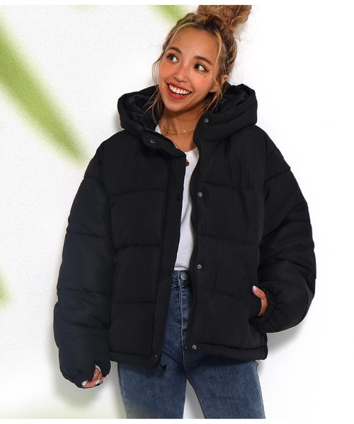 anap mimpi（アナップミンピ）の「ボリュームフェイクダウン（ダウンジャケット/コート・レディース・ブラック/ベージュ・FREE）」の17枚目の写真