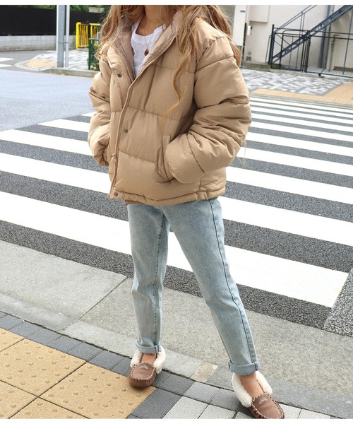 anap mimpi（アナップミンピ）の「ボリュームフェイクダウン（ダウンジャケット/コート・レディース・ブラック/ベージュ・FREE）」の7枚目の写真