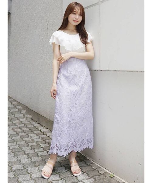 MERCURYDUO（マーキュリーデュオ）の「ケミカルレースペンシルスカート（スカート・レディース・アイボリー/イエロー/ラベンダー・SMALL/MEDIUM）」の18枚目の写真