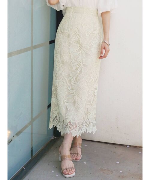 MERCURYDUO（マーキュリーデュオ）の「ケミカルレースペンシルスカート（スカート・レディース・アイボリー/イエロー/ラベンダー・SMALL/MEDIUM）」の10枚目の写真
