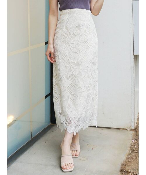 MERCURYDUO（マーキュリーデュオ）の「ケミカルレースペンシルスカート（スカート・レディース・アイボリー/イエロー/ラベンダー・SMALL/MEDIUM）」の16枚目の写真