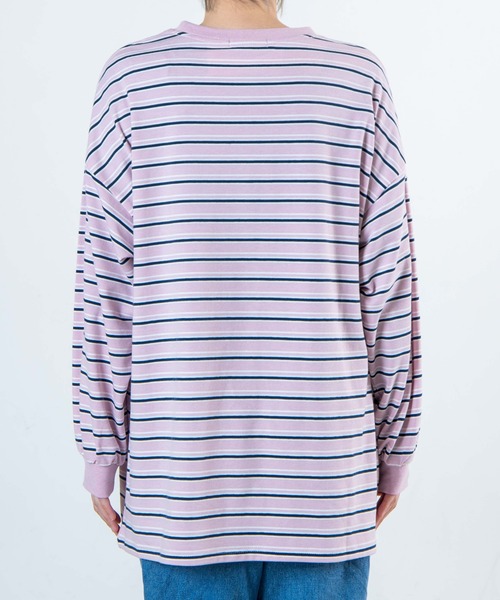 WEGO(ウィゴー)の「WEGO/BIGボーダーロンT(Tシャツ/カットソー・レディース・ホワイト/ピンク・FREE)」の10枚目の写真