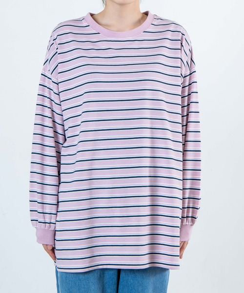 WEGO(ウィゴー)の「WEGO/BIGボーダーロンT(Tシャツ/カットソー・レディース・ホワイト/ピンク・FREE)」の12枚目の写真