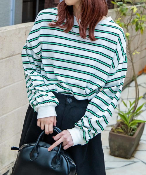 WEGO(ウィゴー)の「WEGO/BIGボーダーロンT(Tシャツ/カットソー・レディース・ホワイト/ピンク・FREE)」の15枚目の写真