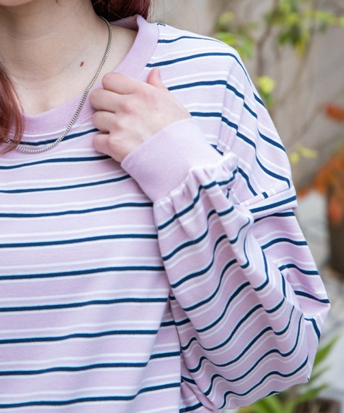 WEGO(ウィゴー)の「WEGO/BIGボーダーロンT(Tシャツ/カットソー・レディース・ホワイト/ピンク・FREE)」の21枚目の写真