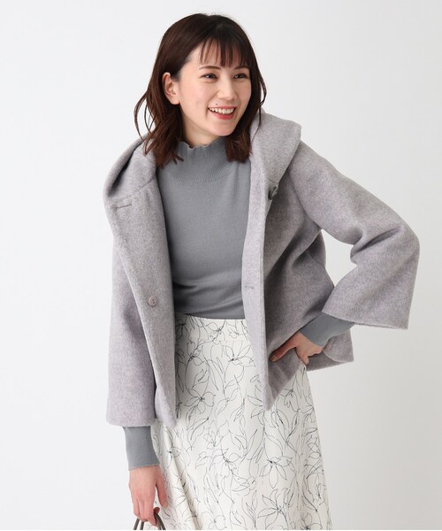 SOUP(スープ)の「◆大きいサイズあり・13号・15号/ビーバーショートフードライクコート(その他アウター・レディース・ライトベージュ/ライトグレー/グレー・09/11/13/15 )」の1枚目の写真