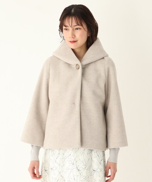 SOUP(スープ)の「◆大きいサイズあり・13号・15号/ビーバーショートフードライクコート(その他アウター・レディース・ライトベージュ/ライトグレー/グレー・09/11/13/15 )」の4枚目の写真