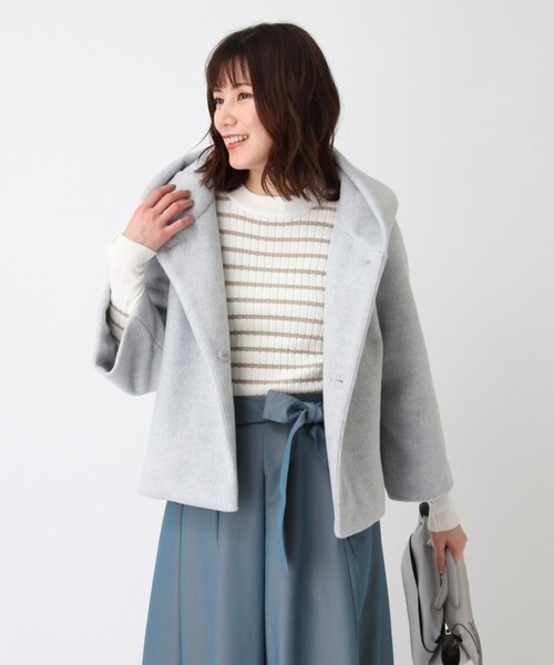 SOUP(スープ)の「◆大きいサイズあり・13号・15号/ビーバーショートフードライクコート(その他アウター・レディース・ライトベージュ/ライトグレー/グレー・09/11/13/15 )」の19枚目の写真