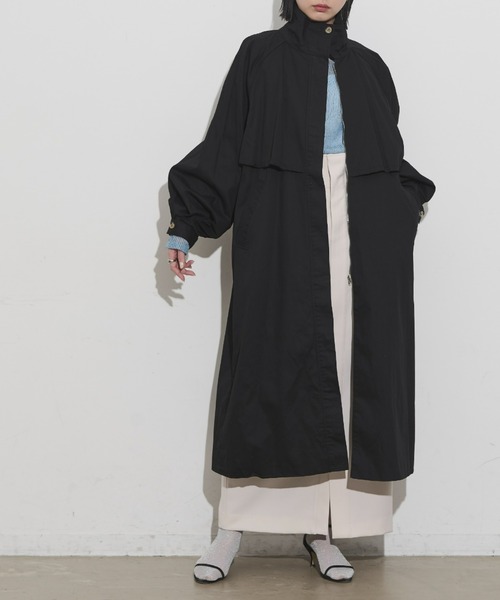 Aunt Marie's(アントマリーズ)の「スタンドカラーボリュームスリーブトレンチコート(トレンチコート・レディース・ブラック/ベージュ・FREE/MEDIUM/TALL)」の16枚目の写真