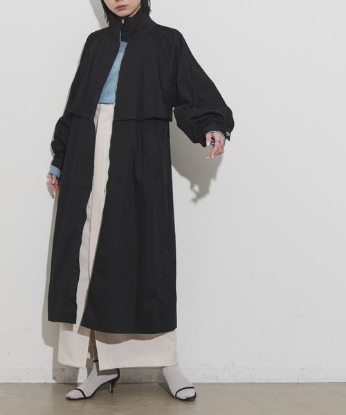 Aunt Marie's(アントマリーズ)の「スタンドカラーボリュームスリーブトレンチコート(トレンチコート・レディース・ブラック/ベージュ・FREE/MEDIUM/TALL)」の15枚目の写真