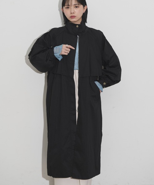 Aunt Marie's(アントマリーズ)の「スタンドカラーボリュームスリーブトレンチコート(トレンチコート・レディース・ブラック/ベージュ・FREE/MEDIUM/TALL)」の14枚目の写真