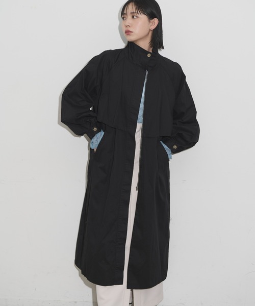 Aunt Marie's(アントマリーズ)の「スタンドカラーボリュームスリーブトレンチコート(トレンチコート・レディース・ブラック/ベージュ・FREE/MEDIUM/TALL)」の13枚目の写真