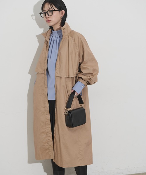 Aunt Marie's(アントマリーズ)の「スタンドカラーボリュームスリーブトレンチコート(トレンチコート・レディース・ブラック/ベージュ・FREE/MEDIUM/TALL)」の12枚目の写真