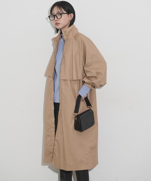 Aunt Marie's(アントマリーズ)の「スタンドカラーボリュームスリーブトレンチコート(トレンチコート・レディース・ブラック/ベージュ・FREE/MEDIUM/TALL)」の11枚目の写真