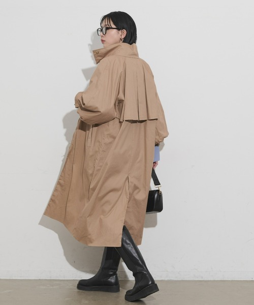Aunt Marie's(アントマリーズ)の「スタンドカラーボリュームスリーブトレンチコート(トレンチコート・レディース・ブラック/ベージュ・FREE/MEDIUM/TALL)」の5枚目の写真