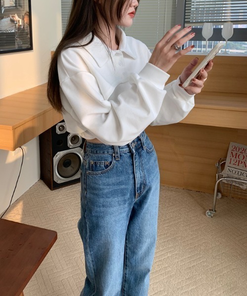 by muni:r（バイ ムニール）の「ユニークレイヤード長袖キャミソールSET（Tシャツ/カットソー・レディース・ブラウン/ホワイト/ブラック・FREE）」の18枚目の写真