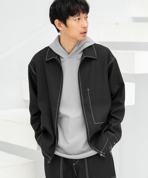 LAKOLE（ラコレ）の「ステップツイルステッチブルゾン[セットアップ対応] / 261233（ブルゾン・メンズ・グレー/ネイビー/ブラック・MEDIUM/LARGE）」の2枚目の写真