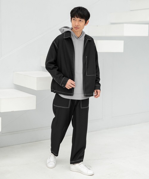 LAKOLE（ラコレ）の「ステップツイルステッチブルゾン[セットアップ対応] / 261233（ブルゾン・メンズ・グレー/ネイビー/ブラック・MEDIUM/LARGE）」の7枚目の写真