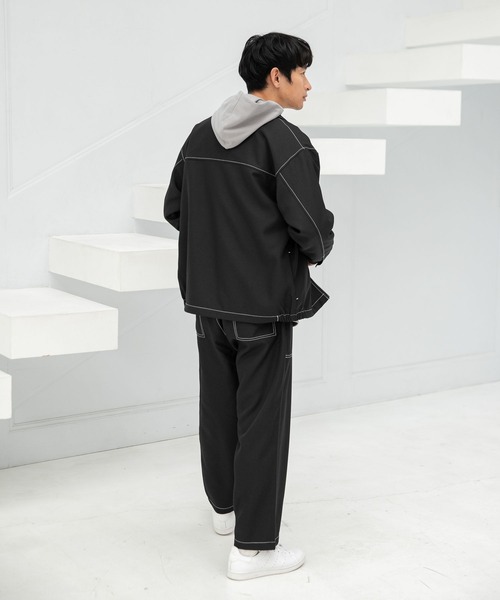 LAKOLE（ラコレ）の「ステップツイルステッチブルゾン[セットアップ対応] / 261233（ブルゾン・メンズ・グレー/ネイビー/ブラック・MEDIUM/LARGE）」の8枚目の写真