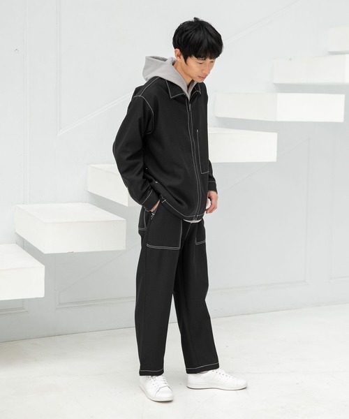 LAKOLE（ラコレ）の「ステップツイルステッチブルゾン[セットアップ対応] / 261233（ブルゾン・メンズ・グレー/ネイビー/ブラック・MEDIUM/LARGE）」の9枚目の写真