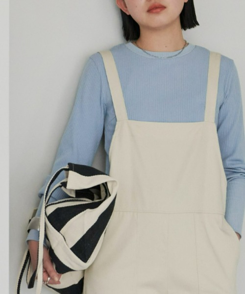 Aunt Marie's（アントマリーズ）の「ロングスリーブリブカットソー（Tシャツ/カットソー・レディース・ホワイト×ブラック/ブラック/ライトグリーン/ライトブルー/イエロー/ピンク・FREE）」の12枚目の写真