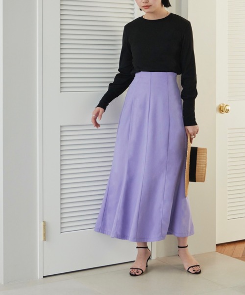 Aunt Marie's（アントマリーズ）の「ロングスリーブリブカットソー（Tシャツ/カットソー・レディース・ホワイト×ブラック/ブラック/ライトグリーン/ライトブルー/イエロー/ピンク・FREE）」の17枚目の写真