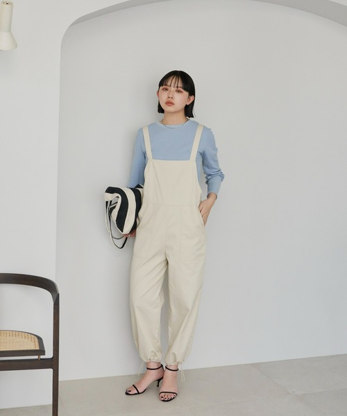 Aunt Marie's（アントマリーズ）の「ロングスリーブリブカットソー（Tシャツ/カットソー・レディース・ホワイト×ブラック/ブラック/ライトグリーン/ライトブルー/イエロー/ピンク・FREE）」の13枚目の写真