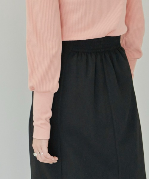 Aunt Marie's（アントマリーズ）の「ロングスリーブリブカットソー（Tシャツ/カットソー・レディース・ホワイト×ブラック/ブラック/ライトグリーン/ライトブルー/イエロー/ピンク・FREE）」の10枚目の写真