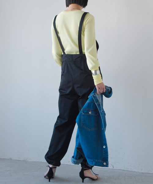 Aunt Marie's（アントマリーズ）の「ロングスリーブリブカットソー（Tシャツ/カットソー・レディース・ホワイト×ブラック/ブラック/ライトグリーン/ライトブルー/イエロー/ピンク・FREE）」の20枚目の写真